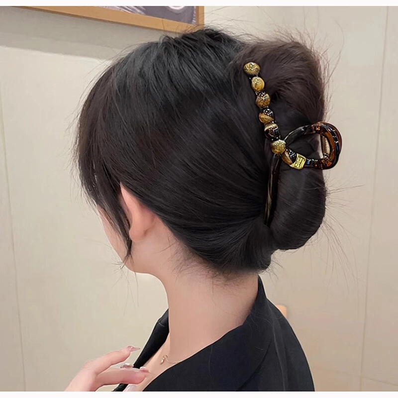 丹琴 高级感大号抓夹后脑勺盘发气质鲨鱼夹子发量多 亚克力 发夹 女款