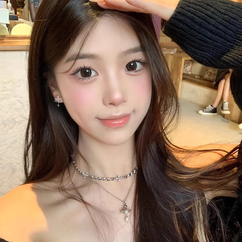 丹琴 轻奢四芒星 精致星星小众设计感气质高级感独特小巧简约百搭 合金 耳钉 女款