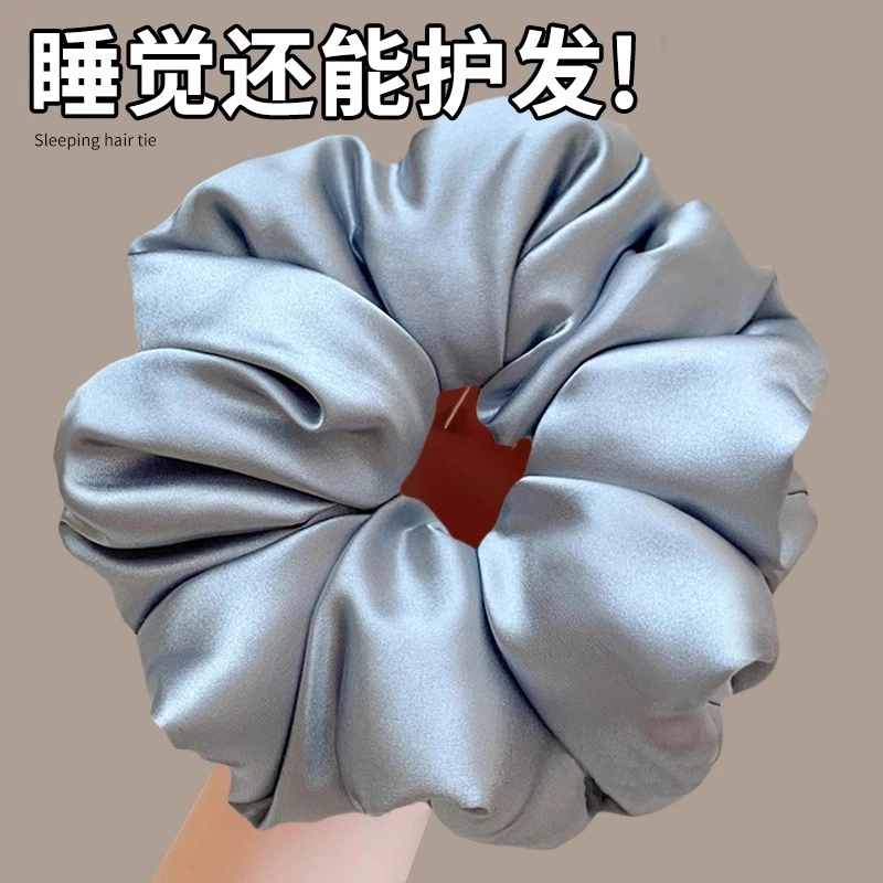 丹琴 丝绸枕头睡觉 缎面自然卷发神器大肠丸子头盘扎头发饰 布艺 发圈 女款