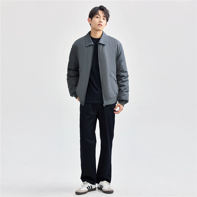 佐丹奴 夹棉保暖工装口袋翻领梭织棉衣外套棉服 男款