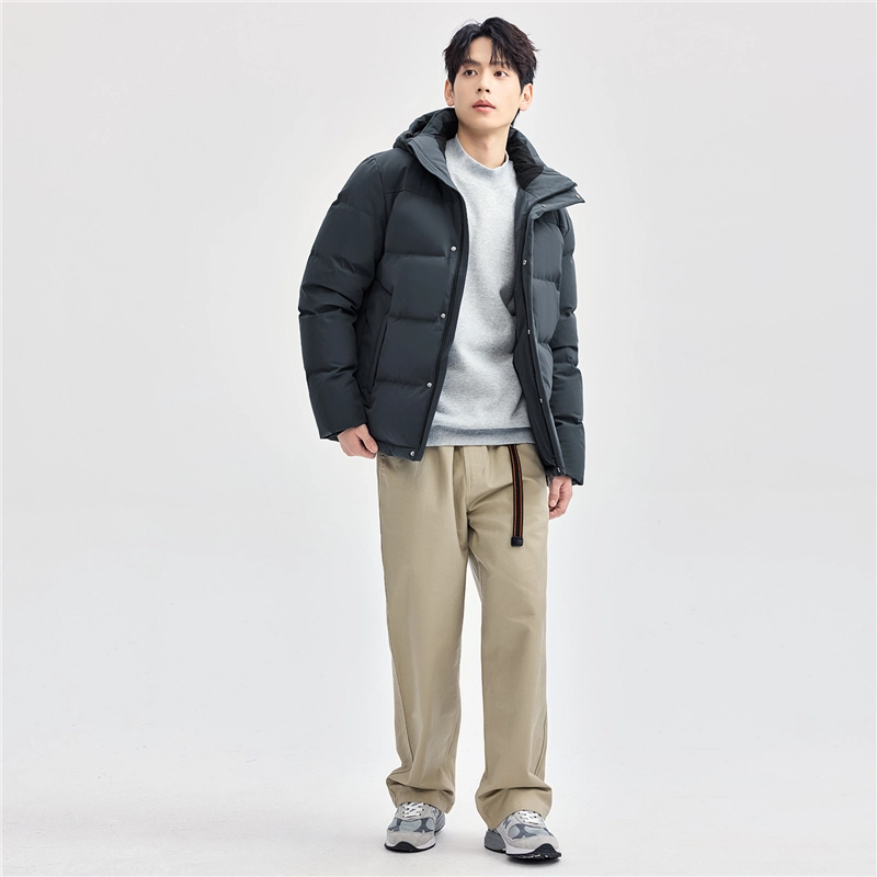 佐丹奴 鹅绒可卸帽三防梭织羽绒服 男款
