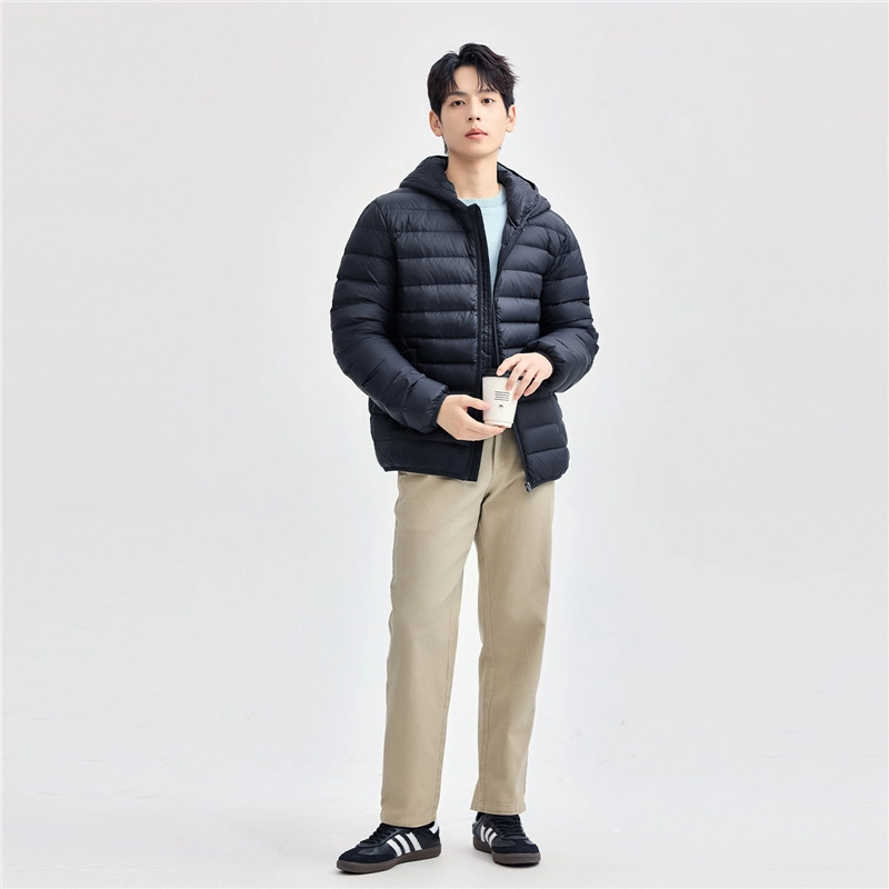 佐丹奴 鸭绒连帽梭织轻暖羽绒服 男款