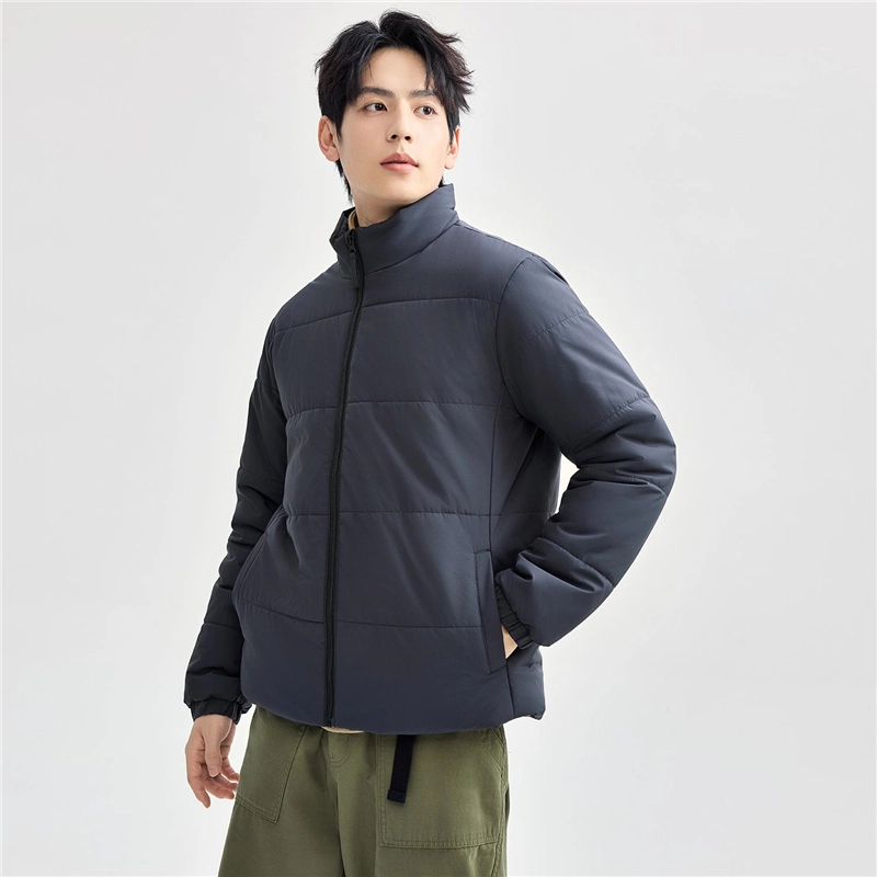 佐丹奴 夹棉保暖简约纯色立领梭织棉服 男款
