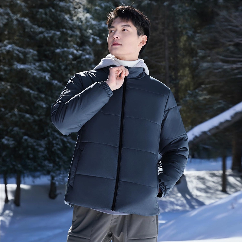 佐丹奴 夹棉保暖简约纯色立领梭织棉服 男款
