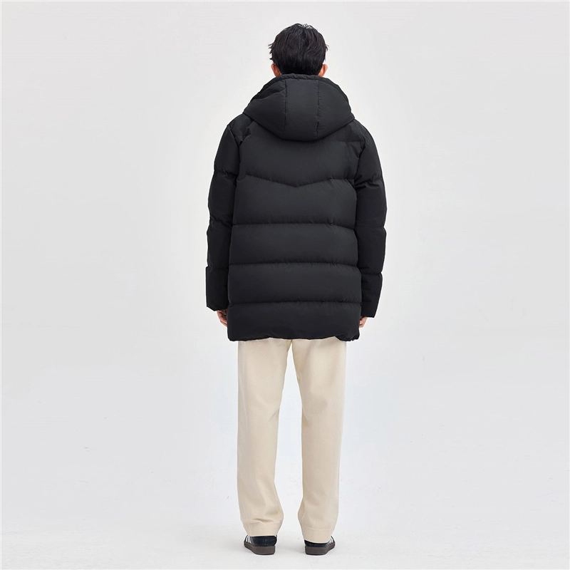 佐丹奴 连帽舒适中长款梭织羽绒服 男款
