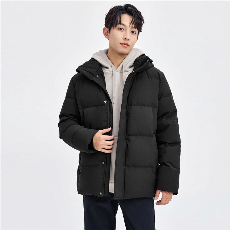 佐丹奴 鸭绒可脱卸帽梭织羽绒服 男款