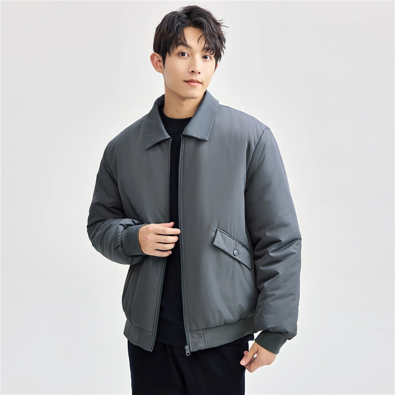 佐丹奴 夹棉保暖工装口袋翻领梭织棉衣外套棉服 男款