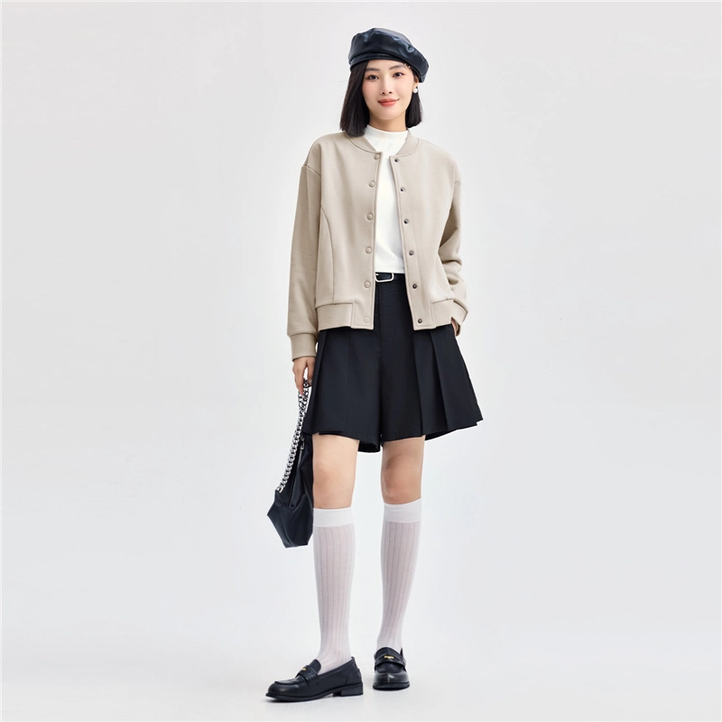 佐丹奴 保暖破骨口袋舒适质感百搭夹克外套 女款