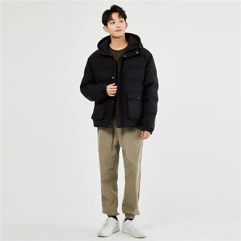 佐丹奴 工装大口袋连帽梭织棉衣外套棉服 男款