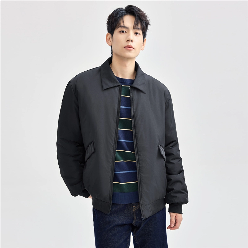 佐丹奴 夹棉保暖工装口袋翻领梭织棉衣外套棉服 男款
