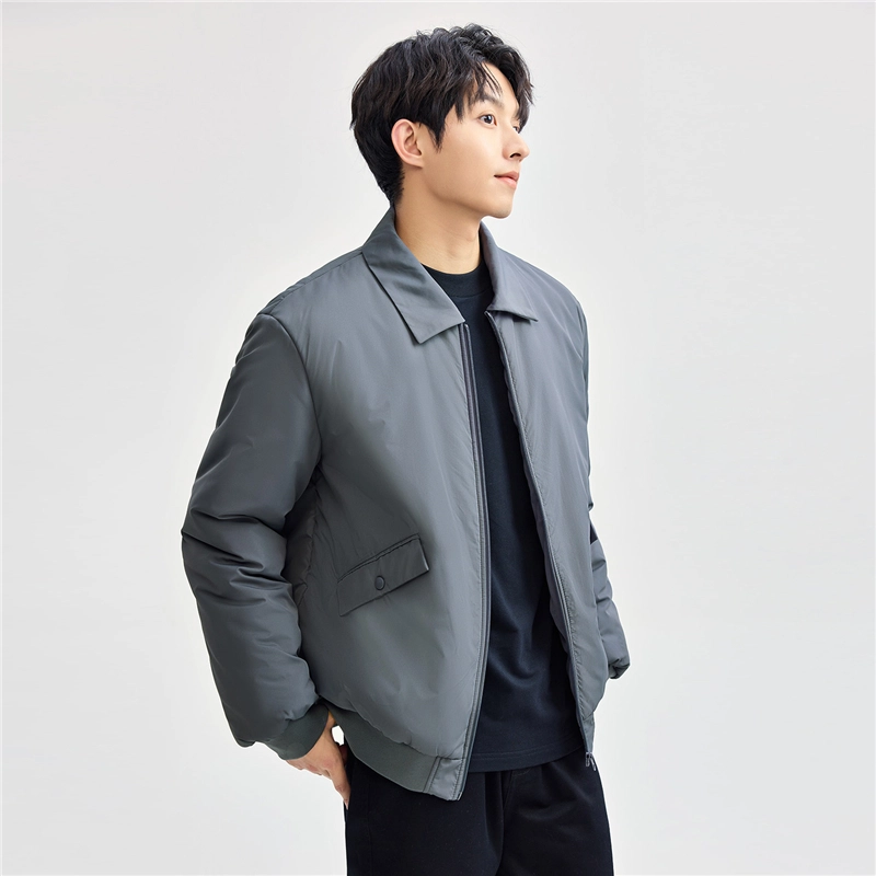 佐丹奴 夹棉保暖工装口袋翻领梭织棉衣外套棉服 男款