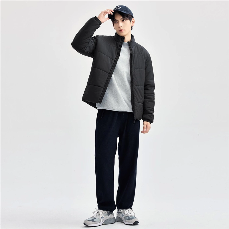 佐丹奴 夹棉保暖简约纯色立领梭织棉服 男款