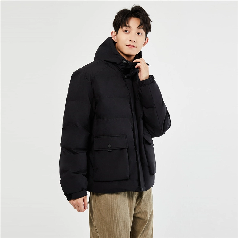佐丹奴 工装大口袋连帽梭织棉衣外套棉服 男款