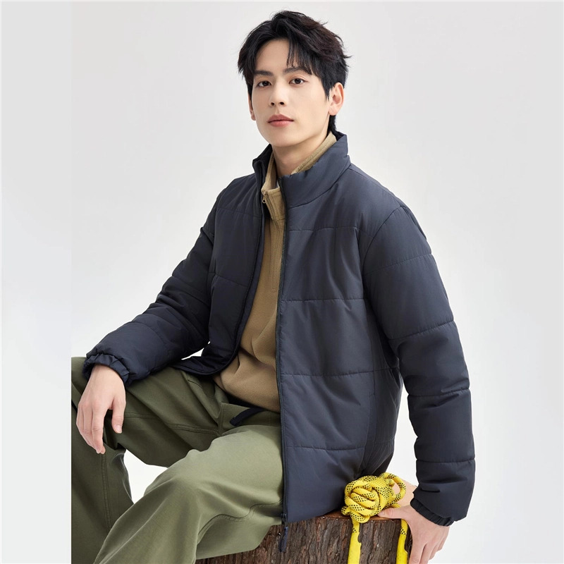 佐丹奴 夹棉保暖简约纯色立领梭织棉服 男款