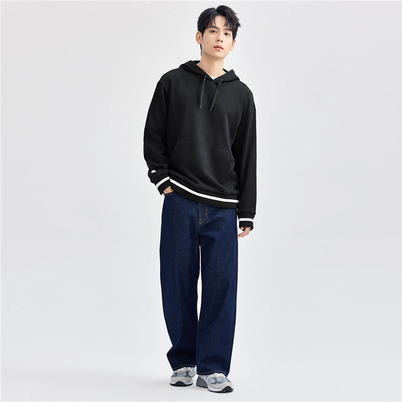 佐丹奴 字母连帽百搭套头卫衣 男款