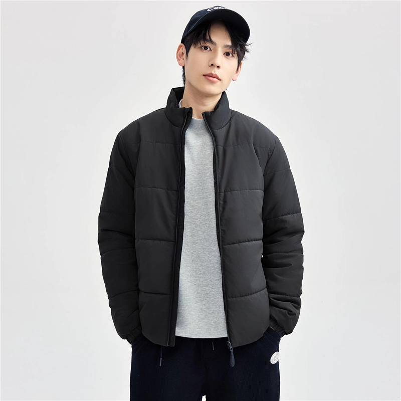 佐丹奴 夹棉保暖简约纯色立领梭织棉服 男款