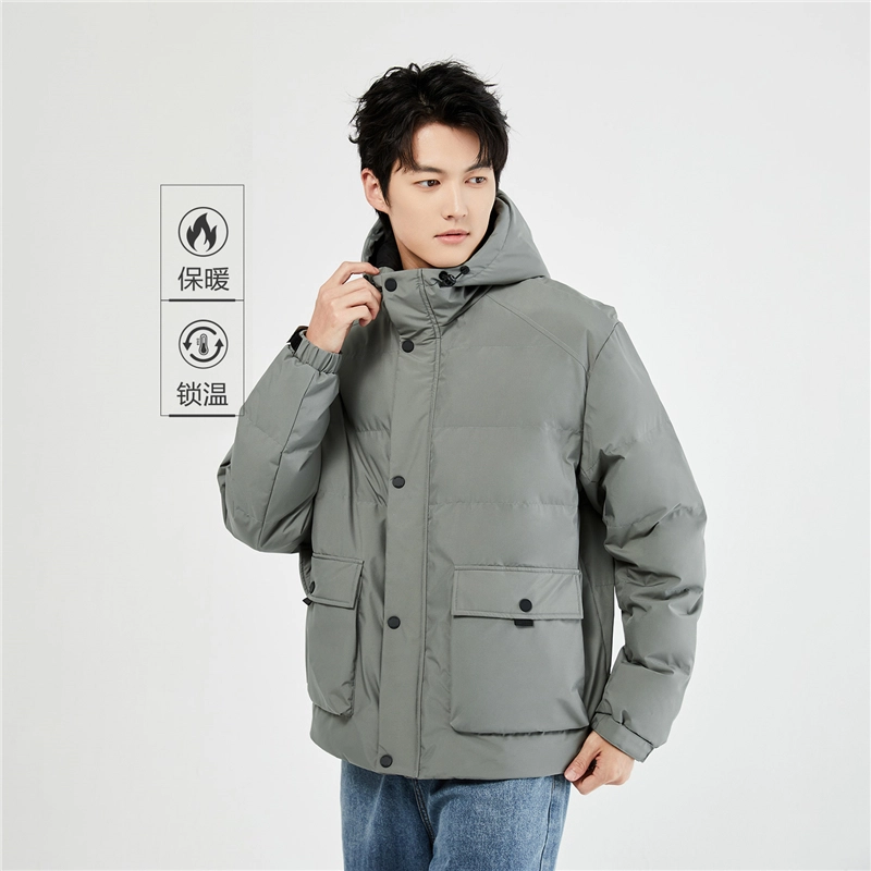 佐丹奴 工装大口袋连帽梭织棉衣外套棉服 男款