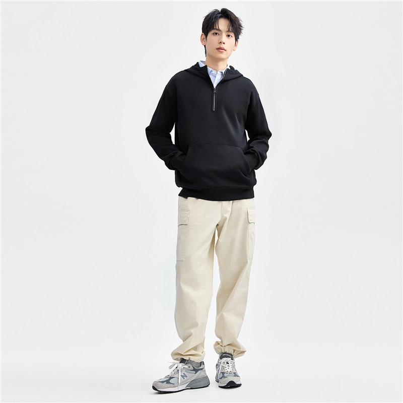 佐丹奴 连帽纯色时尚简约卫衣 男款