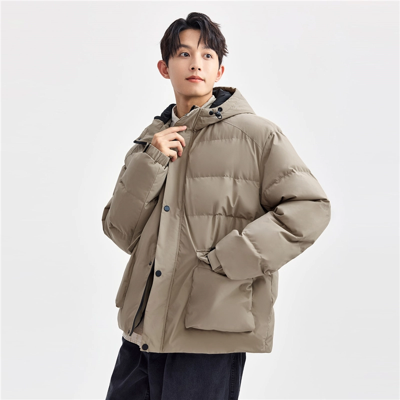 佐丹奴 工装大口袋连帽梭织棉衣外套棉服 男款