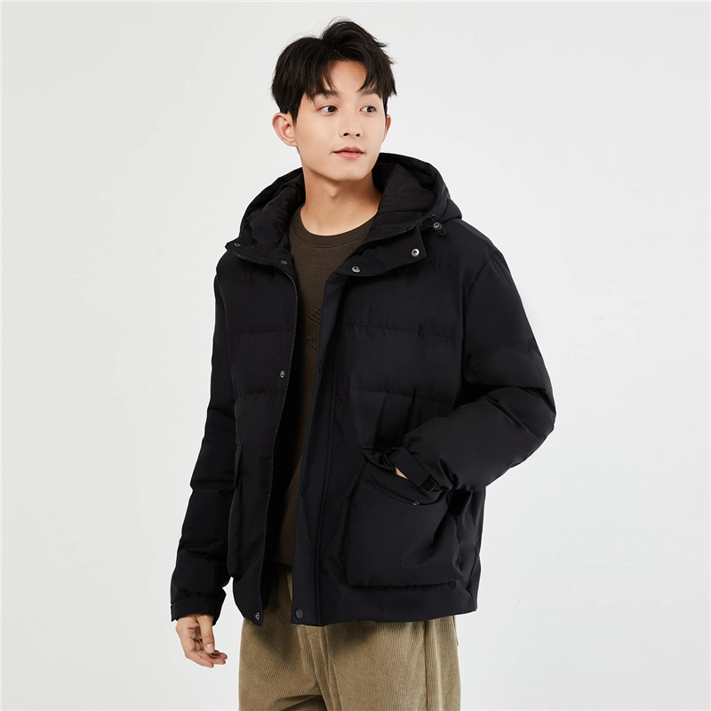 佐丹奴 工装大口袋连帽梭织棉衣外套棉服 男款