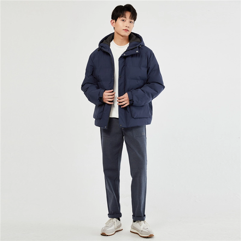 佐丹奴 工装大口袋连帽梭织棉衣外套棉服 男款