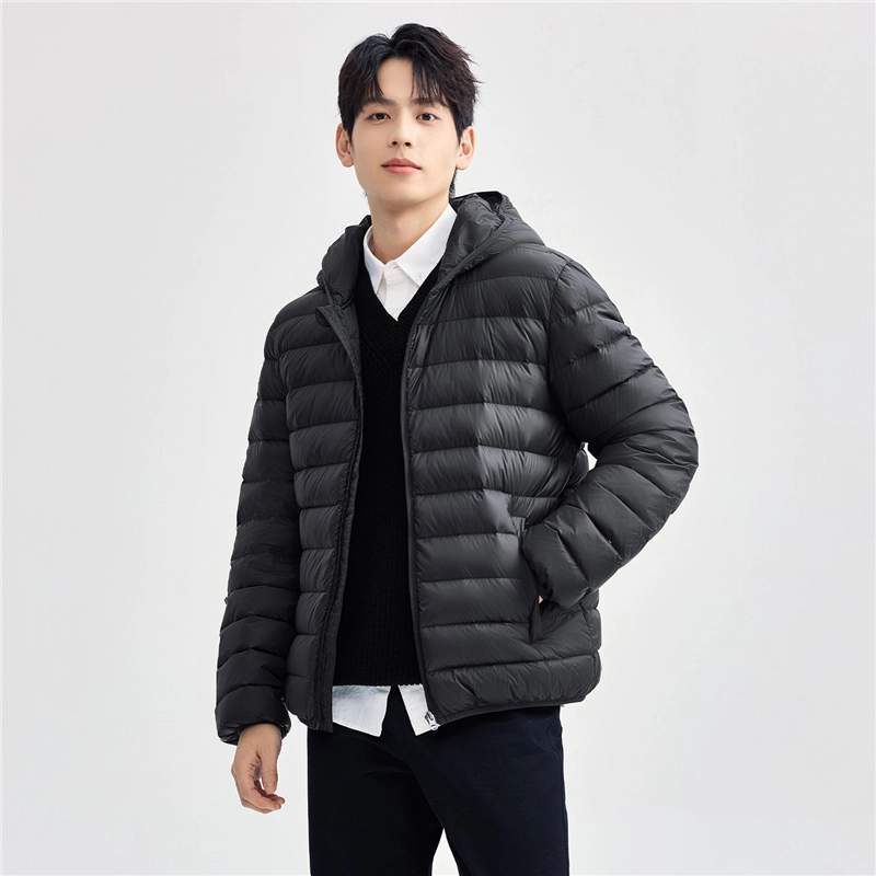 佐丹奴 鸭绒连帽梭织轻暖羽绒服 男款