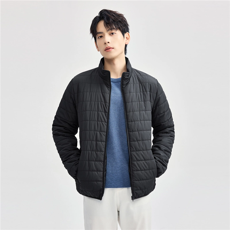 佐丹奴 纯色立领护颈防风梭织棉衣外套棉服 男款