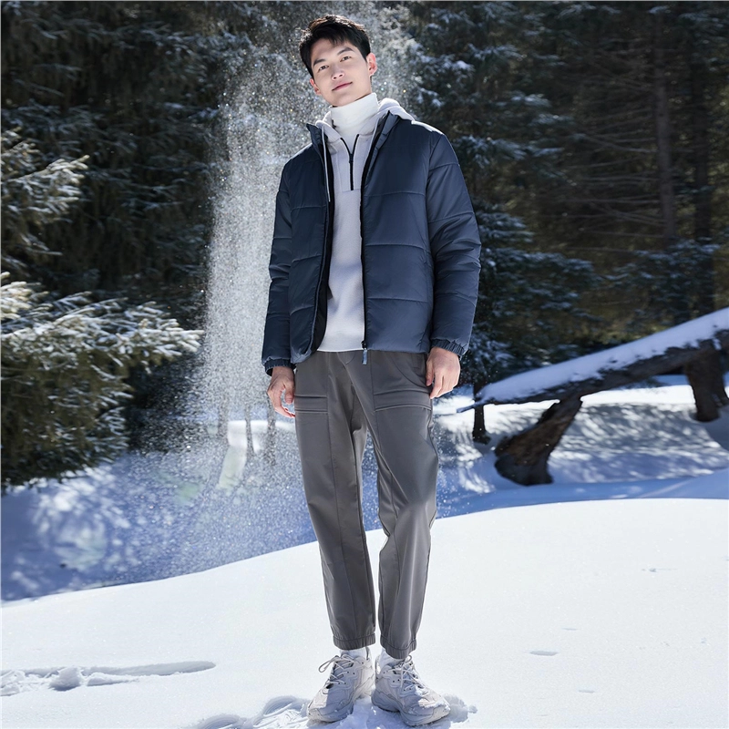 佐丹奴 夹棉保暖简约纯色立领梭织棉服 男款