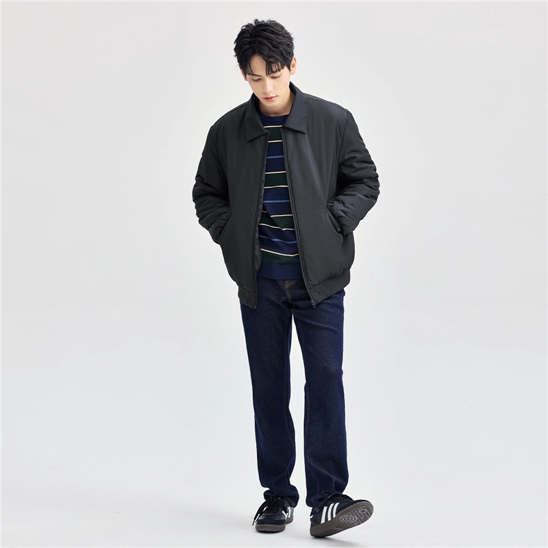 佐丹奴 夹棉保暖工装口袋翻领梭织棉衣外套棉服 男款
