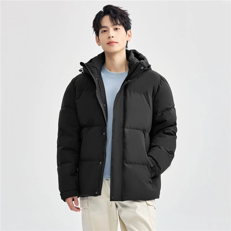 佐丹奴 拉链口袋连帽梭织羽绒服 男款