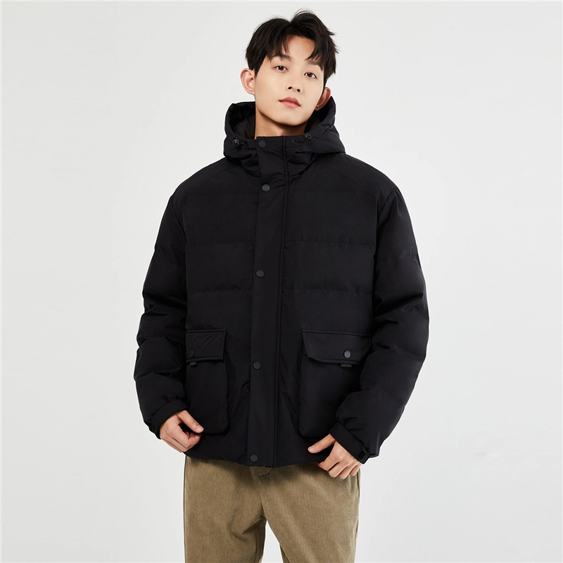 佐丹奴 工装大口袋连帽梭织棉衣外套棉服 男款