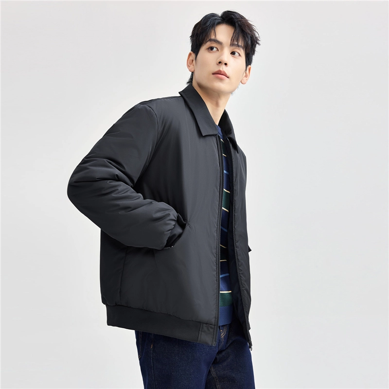 佐丹奴 夹棉保暖工装口袋翻领梭织棉衣外套棉服 男款