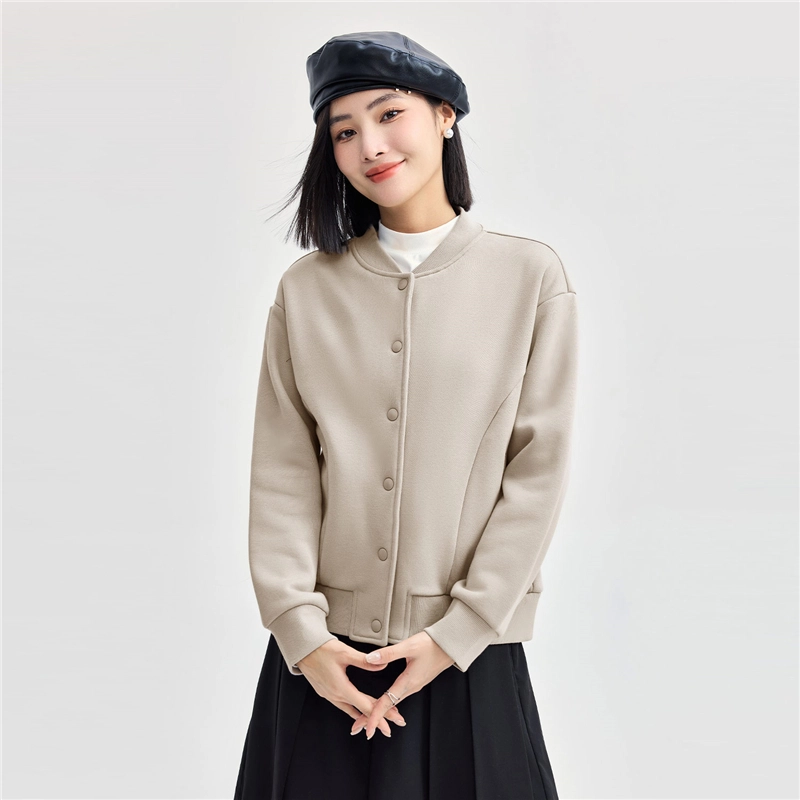 佐丹奴 保暖破骨口袋舒适质感百搭夹克外套 女款