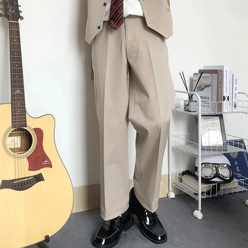 木村叔 宽松直筒垂感百搭日系制服正统西装裤 男款