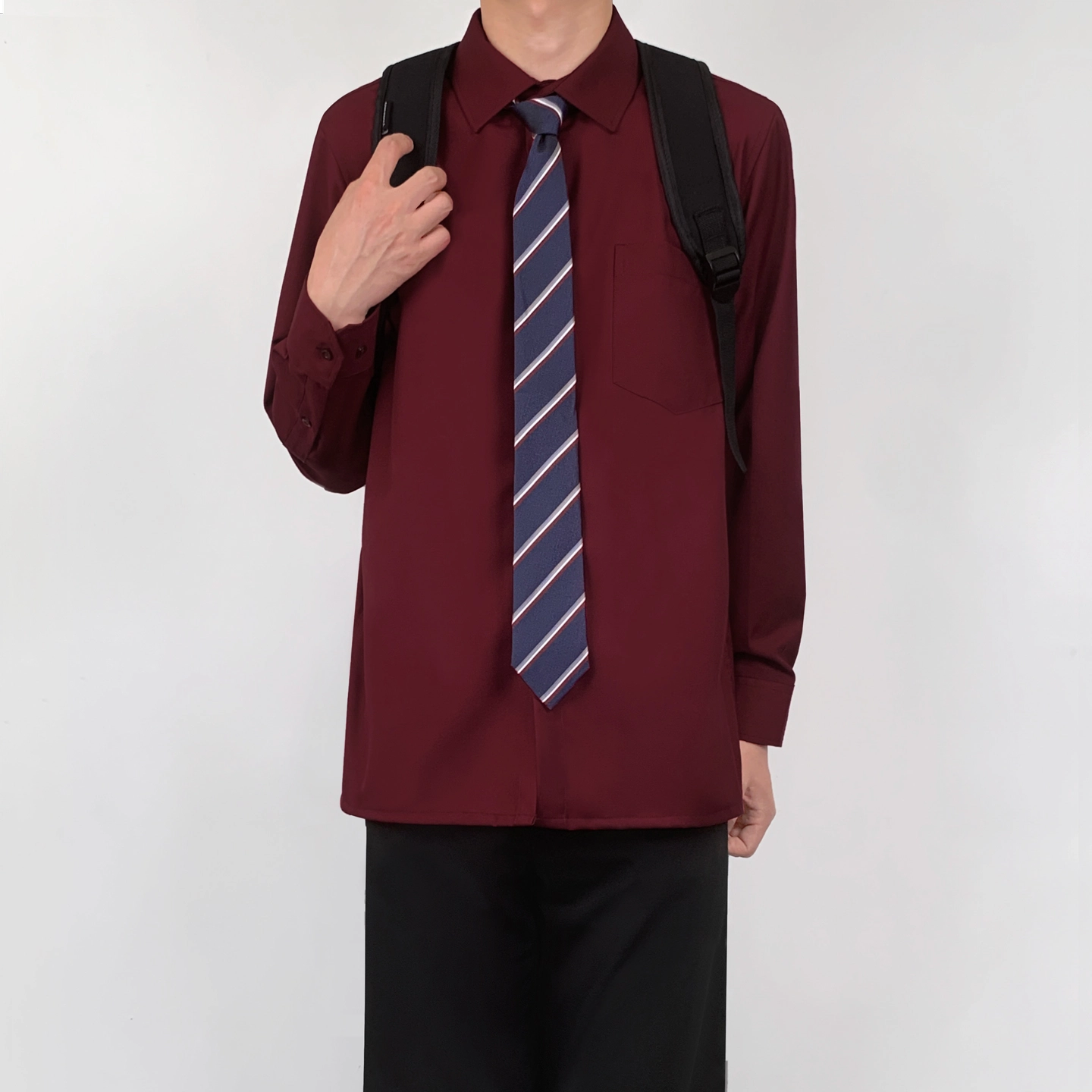 木村叔 制服长袖宽松休闲翻领衬衫 男款