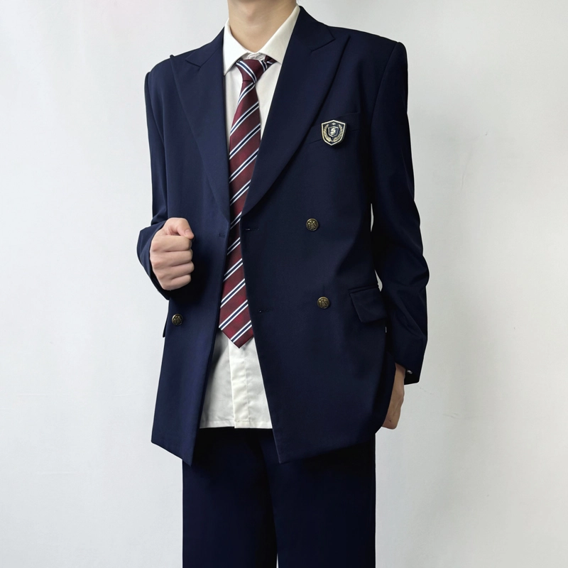 木村叔 双排扣学院风纯色百搭西装 男款