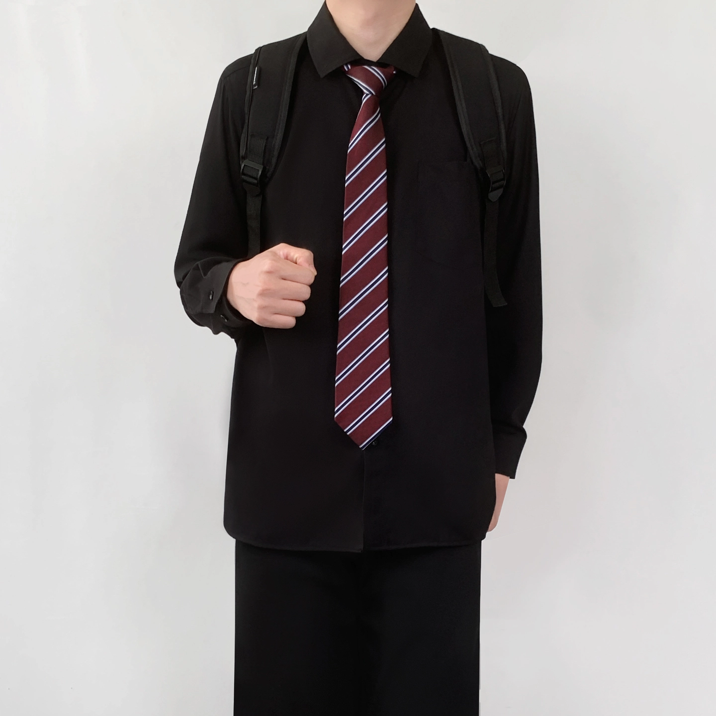 木村叔 制服长袖宽松休闲翻领衬衫 男款