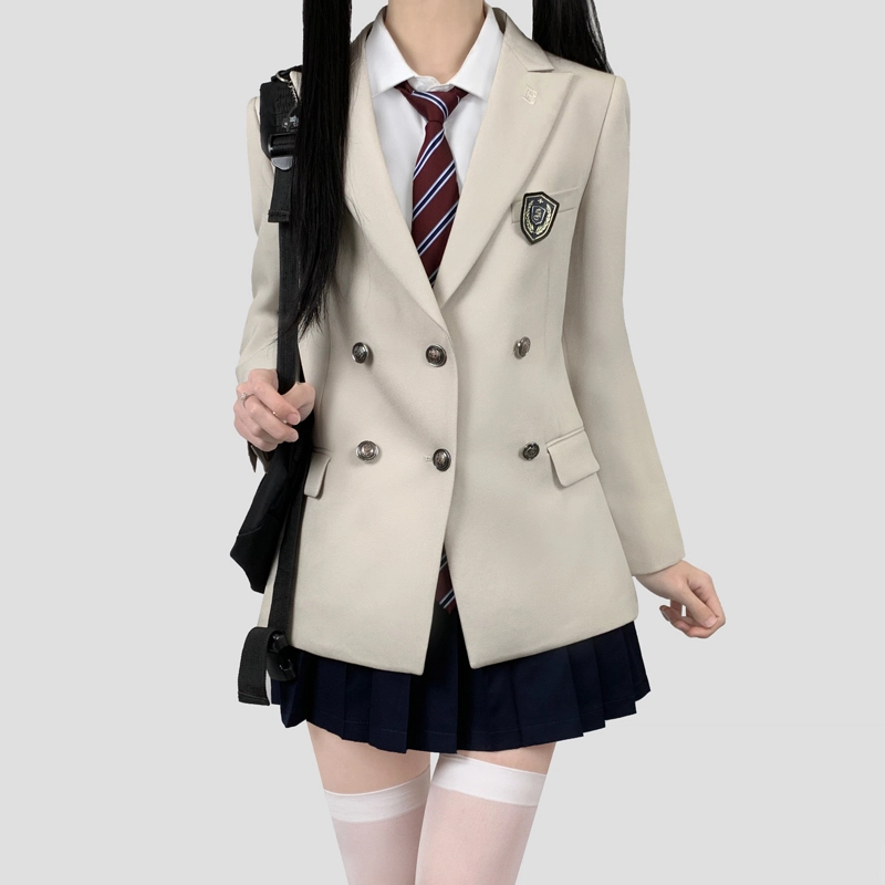木村叔 夏季学院风女学生双排扣西服套装外套 女款