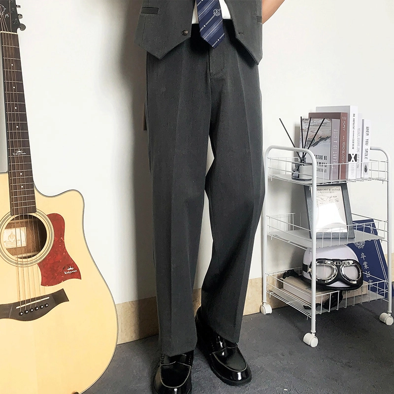 木村叔 宽松直筒垂感百搭日系制服正统西装裤 男款