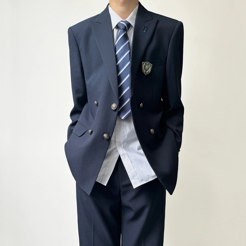 木村叔 刺绣浅薄荷绿初夏季戗驳领宽松型西装 男款