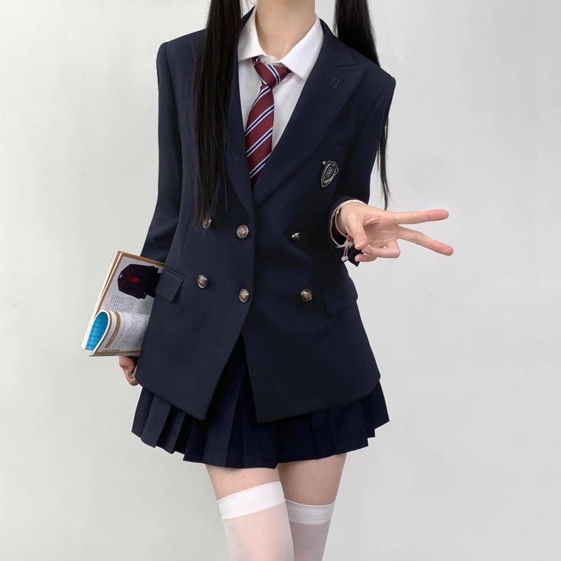 木村叔 夏季学院风女学生双排扣西服套装外套 女款