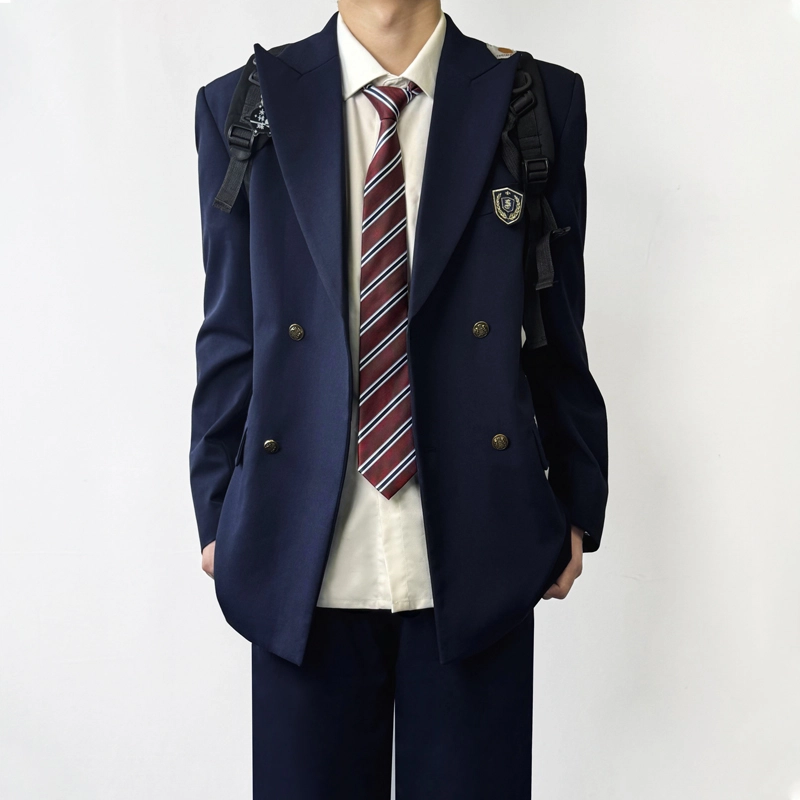 木村叔 双排扣学院风纯色百搭西装 男款