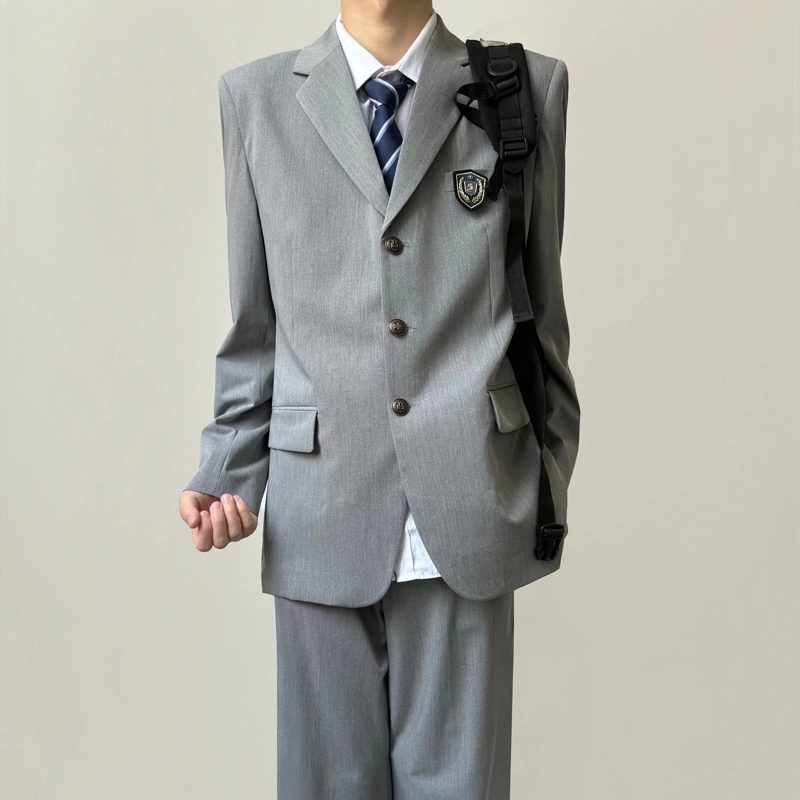木村叔 凉感透气垂感垫肩纯色西装 男款