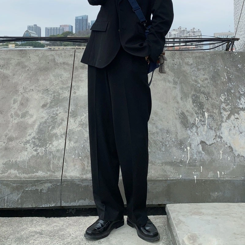 木村叔 宽松直筒垂感百搭日系制服正统西装裤 男款