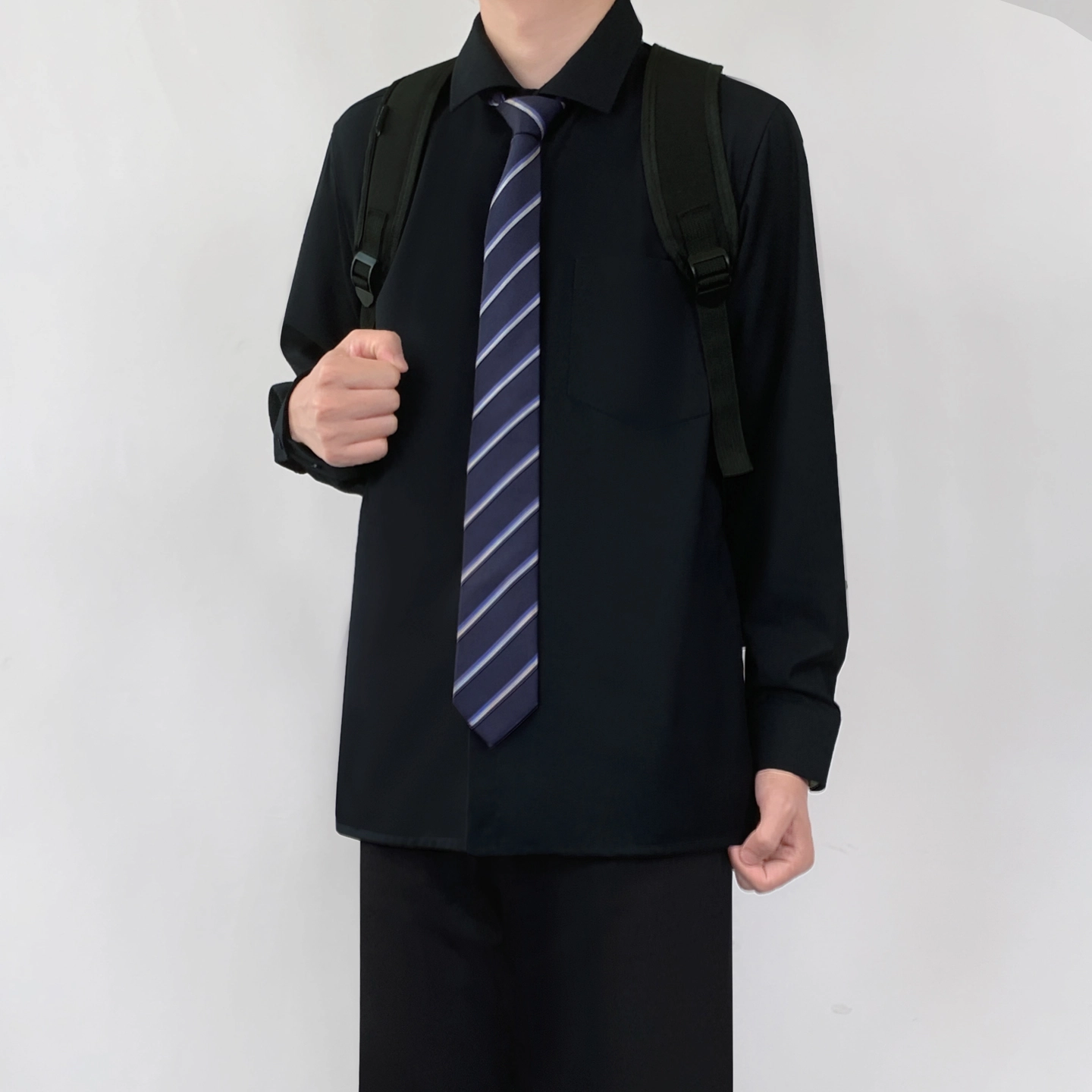 木村叔 制服长袖宽松休闲翻领衬衫 男款