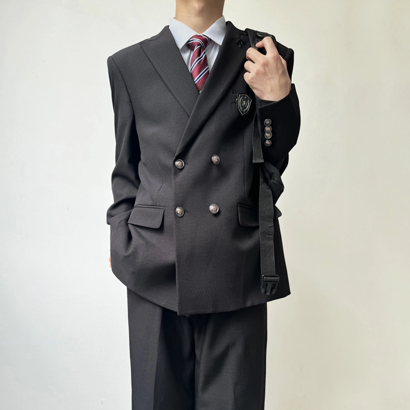 木村叔 原创设计多色西装院风纯色直筒双排扣戗驳领西服制服 男女同款
