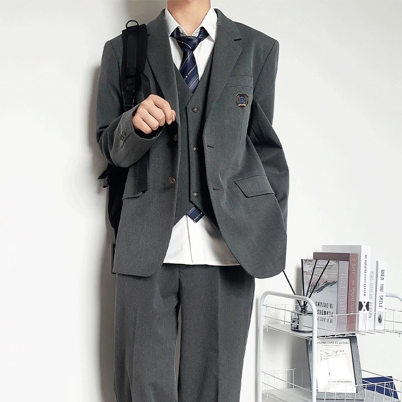 木村叔 百搭日系直筒长纯色休闲西装 男款