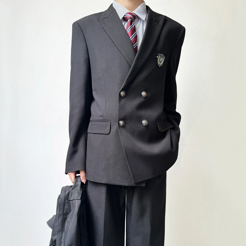 木村叔 刺绣浅薄荷绿初夏季戗驳领宽松型西装 男款