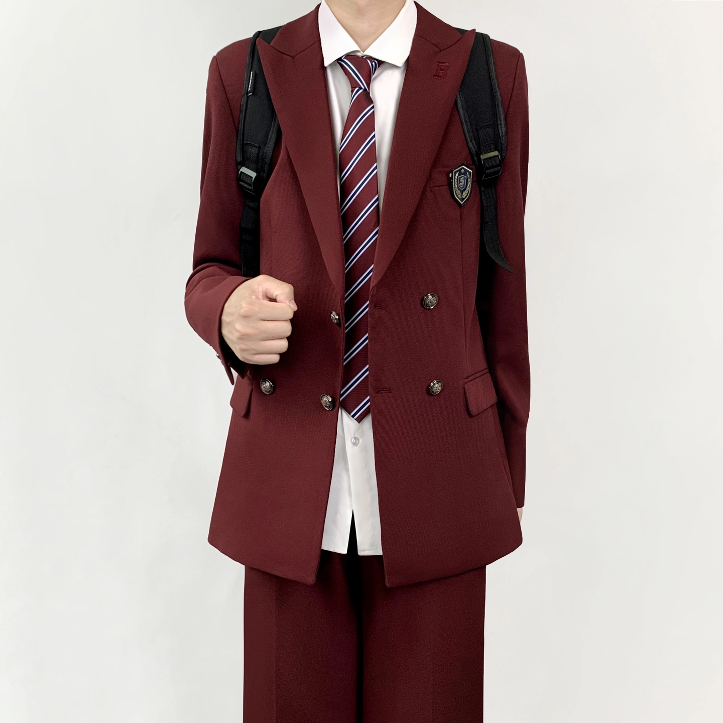 木村叔 刺绣浅薄荷绿初夏季戗驳领宽松型西装 男款