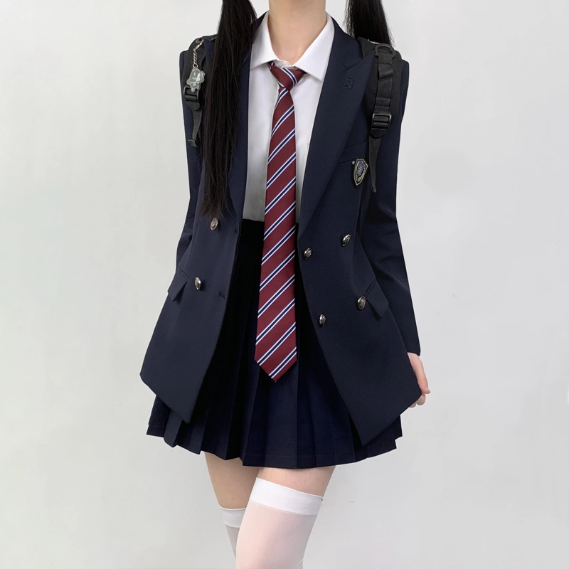 木村叔 夏季学院风女学生双排扣西服套装外套 女款